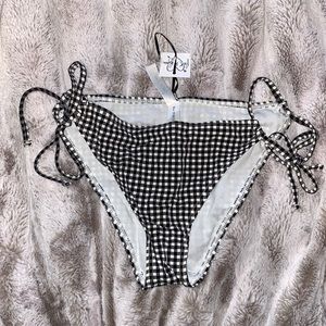 Black and white checkered bikini bottoms size 6 ASOS